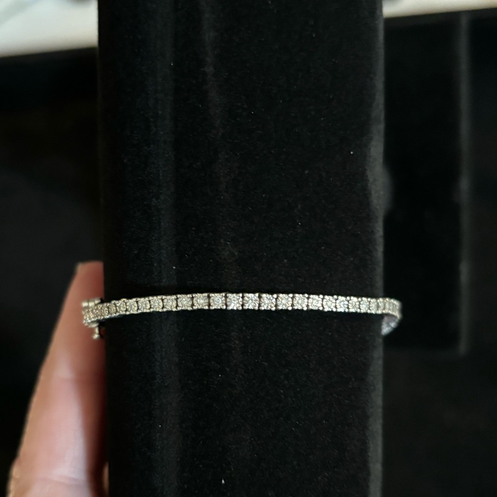 SOLD (G-H/I1-I2) 1/2 CT. T.W. Diamond Sterling Silver 7.25 Inch Tennis Bracelet